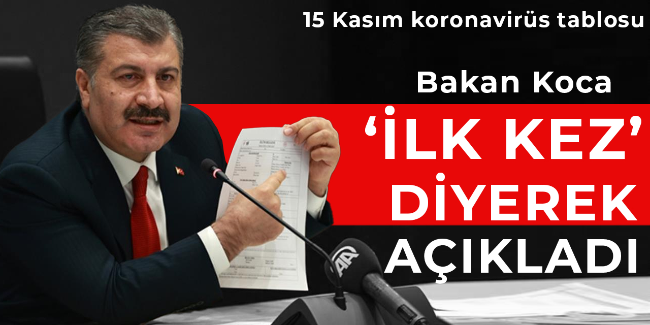 15 Kasım koronavirüs tablosu açıklandı