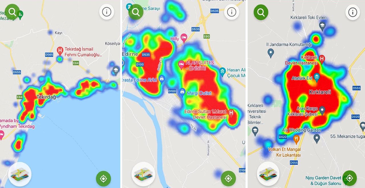 Trakya'da vaka sayıları arttı, yoğunluk haritası kırmızıya büründü