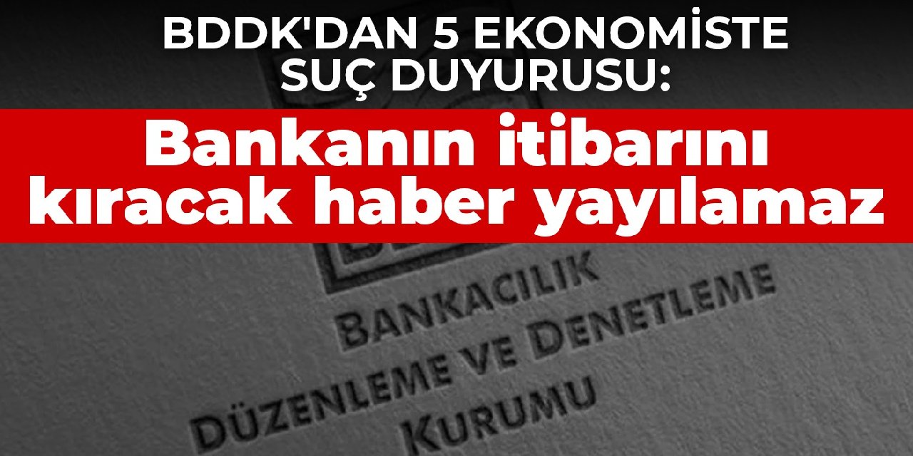 BDDK'dan 5  ekonomiste suç duyurusu: Bankanın itibarını kıracak haber yayılamaz