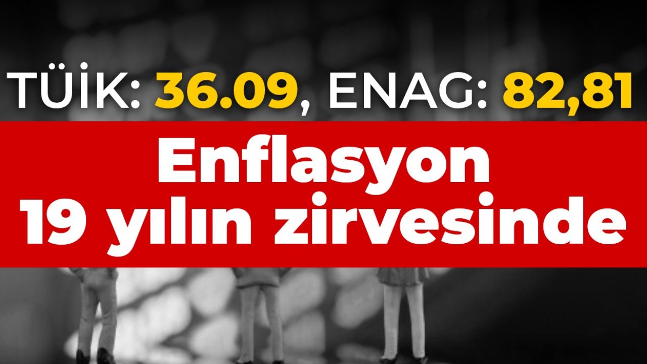 Enflasyonu 19 yılın zirvesinde: TÜİK: yüzde 36.08 ENAG: yüzde 82.81