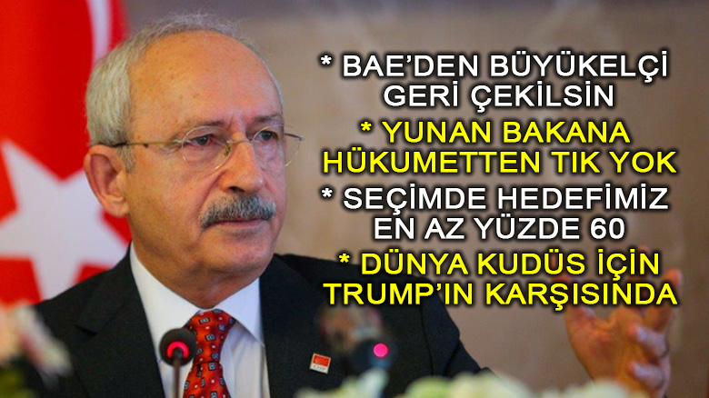 Kılıçdaroğlu: Birleşik Arap Emirlikleri özür dileyene kadar Büyükelçi derhal çekilmeli