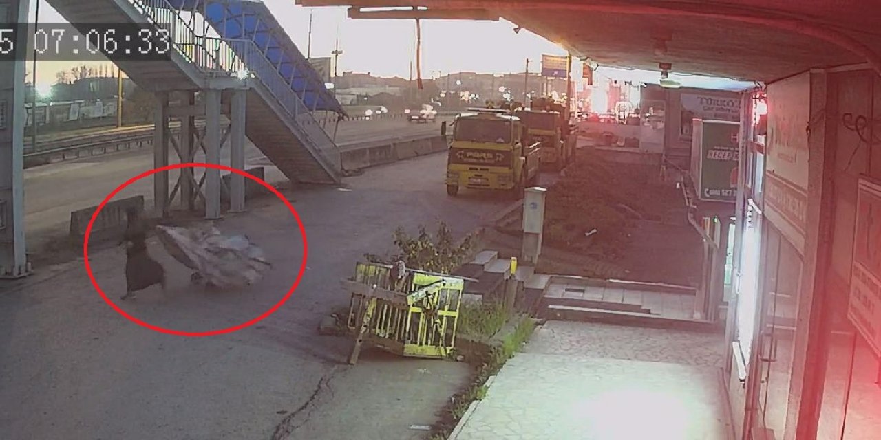 Çekçekli kadın çelik halatları çaldı: 2 kişi anca taşıyoruz