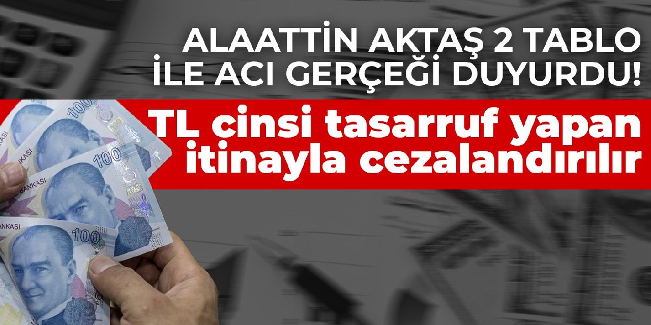 Alaattin Aktaş 2 tablo ile acı gerçeği duyurdu! TL cinsi tasarruf yapan itinayla cezalandırılır