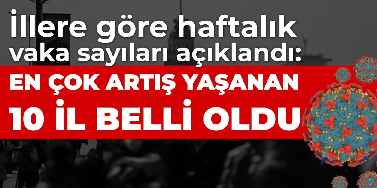 İllere göre haftalık vaka sayıları açıklandı: En çok artış yaşanan 10 il belli oldu