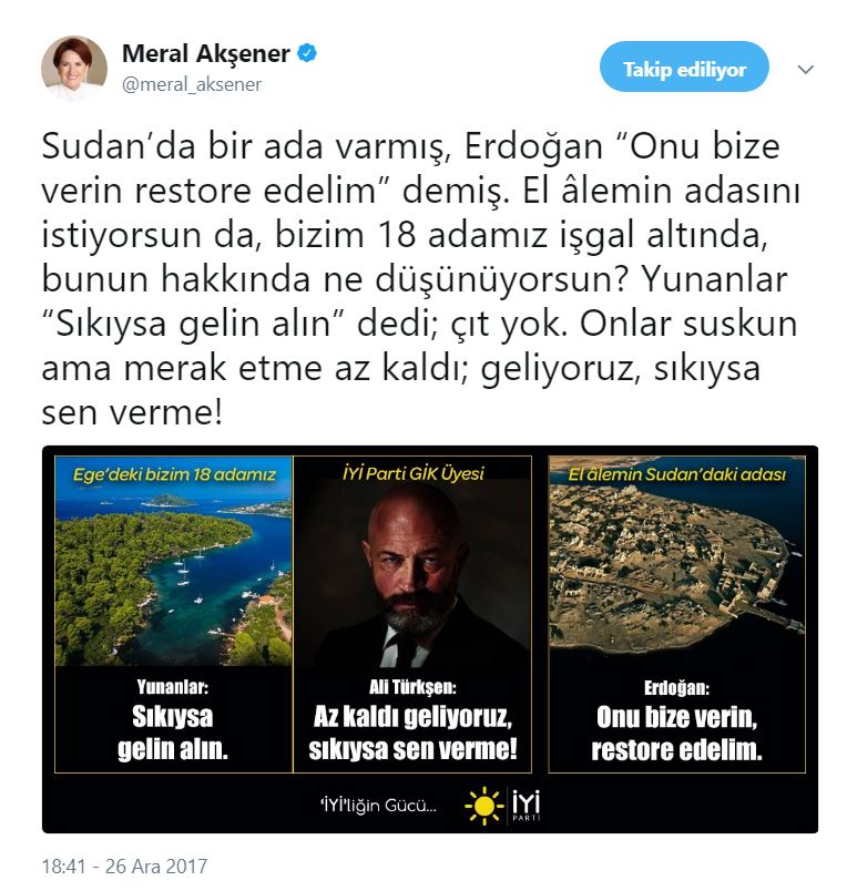 Meral Akşener'den Tayyip Erdoğan'a Twitter'dan sert mesaj