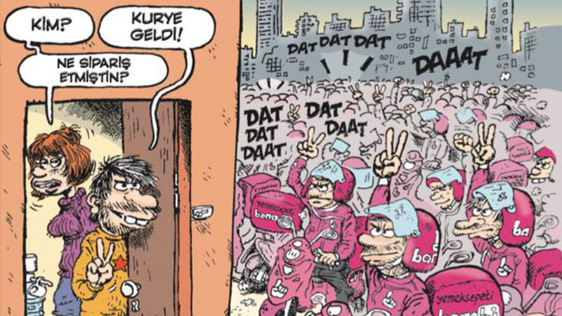 'Motosikletli kuryelerin direnişi' Leman'ın kapağında