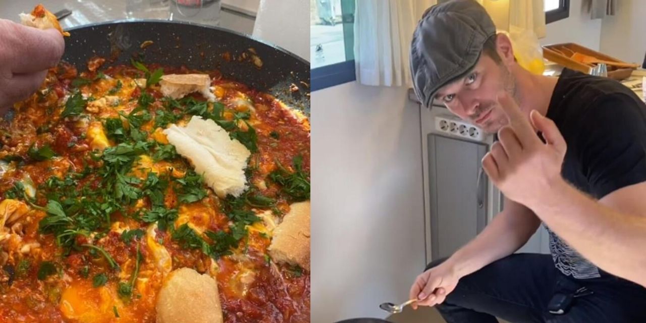 Kıvanç Tatlıtuğ yine mutfakta: Elmalı strudel’den sonra soğanlı menemen