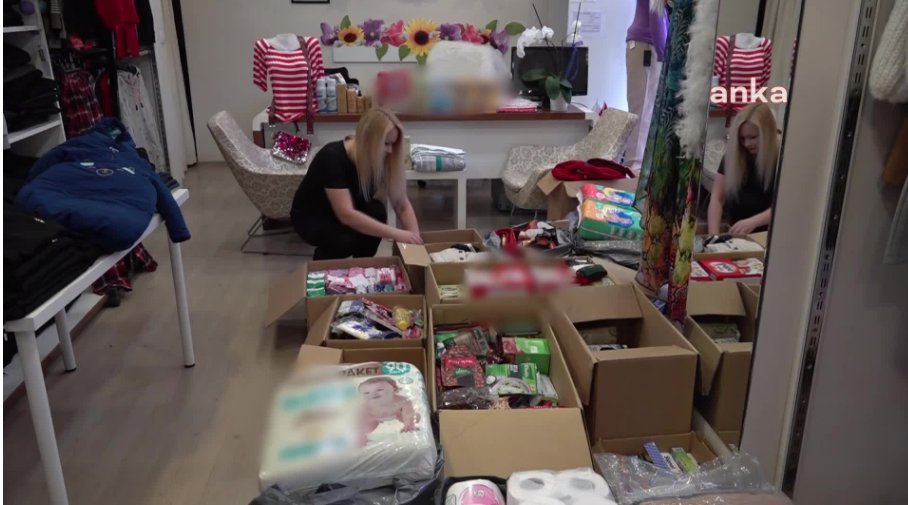 Ukrayna'daki ailesinden haberi alamayan Mayya, çocuk ve kadınlar için yardım topladı