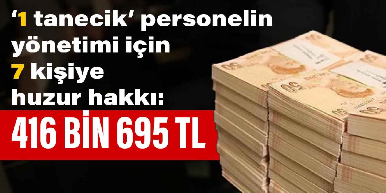 1 tanecik personelin yönetimi için  7 kişiye  huzur hakkı: 416 bin 695 TL