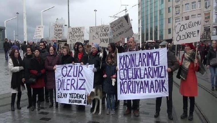 Kadınlar, kadına şiddeti ve çocuk cinayetlerini protesto etti