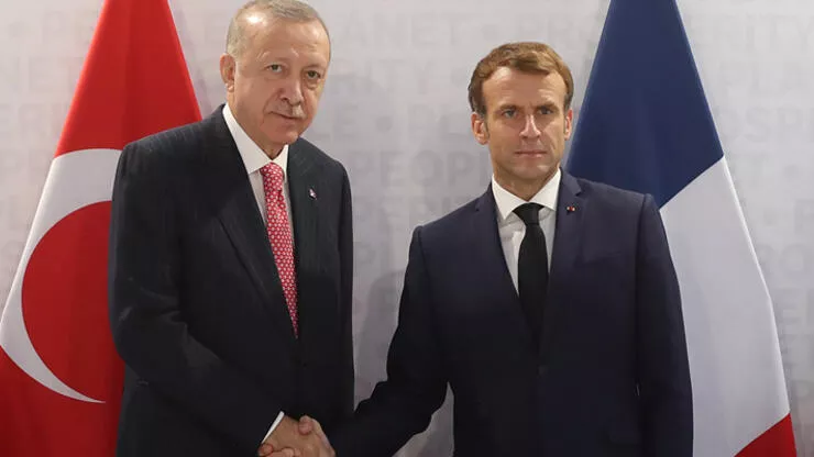 Erdoğan, Macron ile görüştü