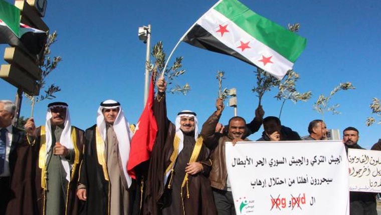 Suriyelilerden harekata zeytin dallı destek