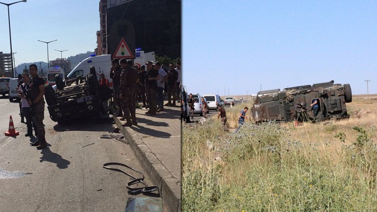 İki ilde zırhlı araç kazası: 13 polis yaralandı