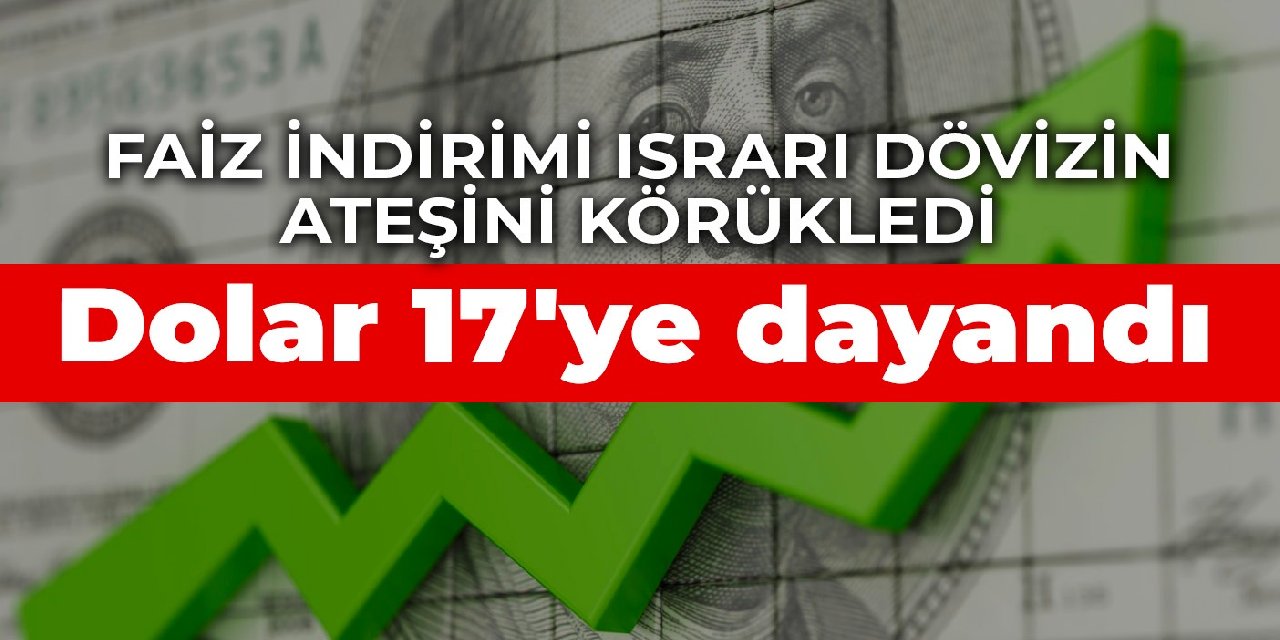 Faiz indirimi ısrarı dövizin ateşini körükledi: Dolar 17 TL'ye dayandı