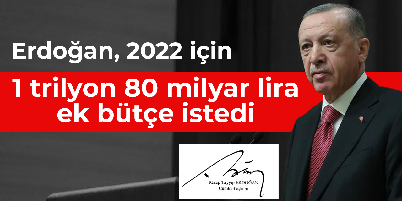 Erdoğan, 2022 bütçesi için 1 trilyon 80 milyar lira ek istedi