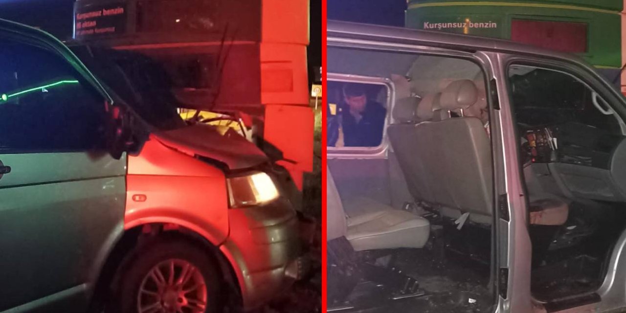 Minibüs akaryakıt panosuna çarptı: 2 ölü, 1 yaralı