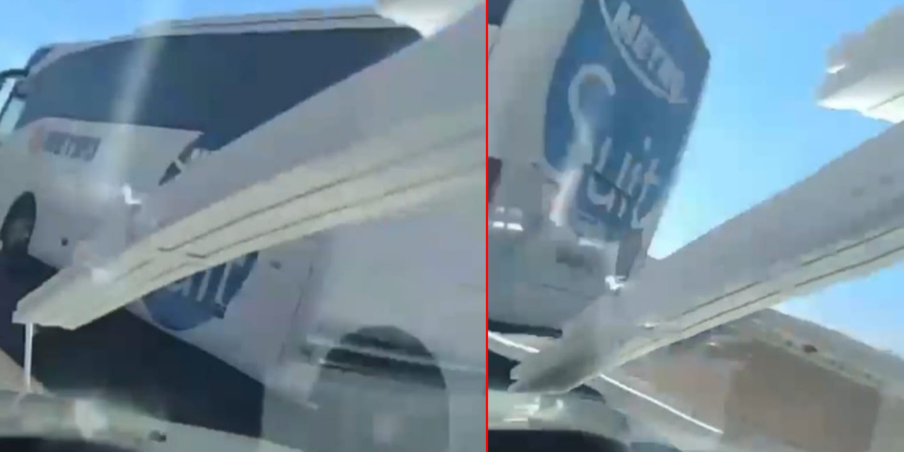 Aracında canlı yayın yaparken otobüse çarparak devrildi