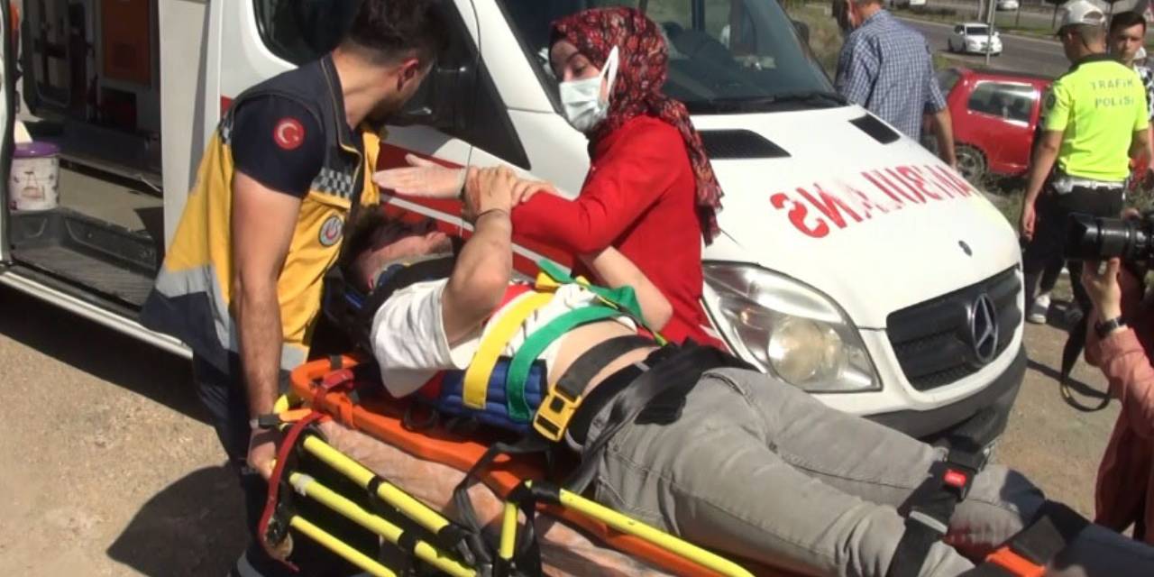 Kazadan kurtuldu, sağlıkçının elini bir an bırakmadı