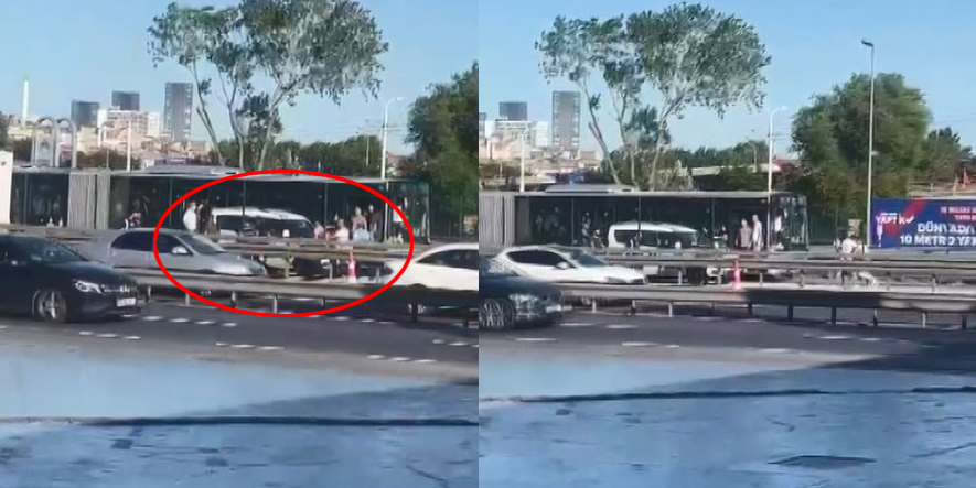 Korkutan kavga! Metrobüs yolunda kovalamaya başladı