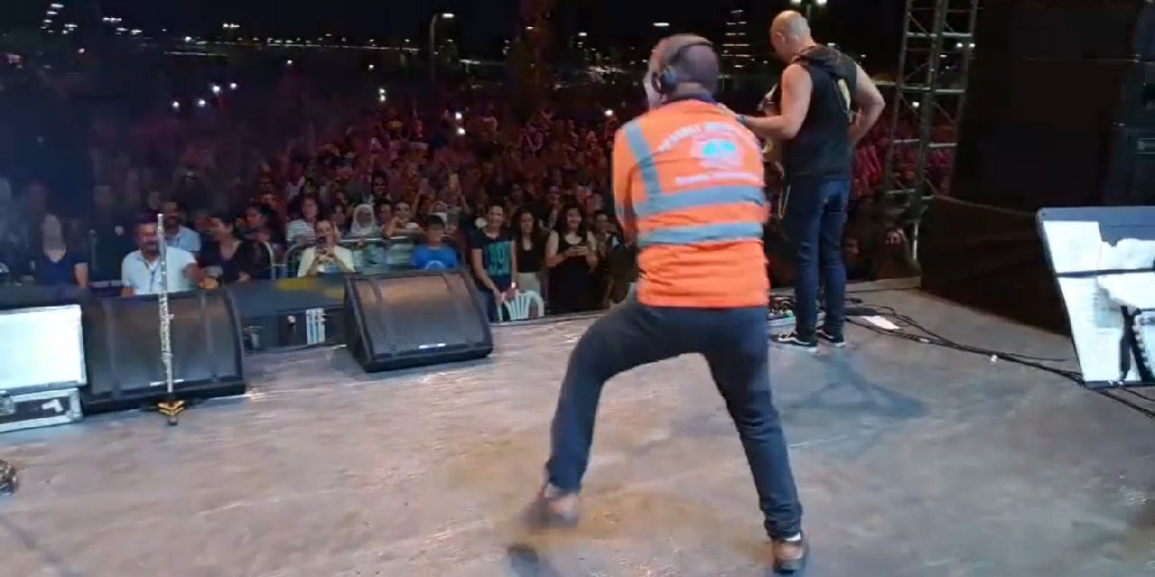 Dans ederek çalışan temizlik işçisi Kıraç konserinde