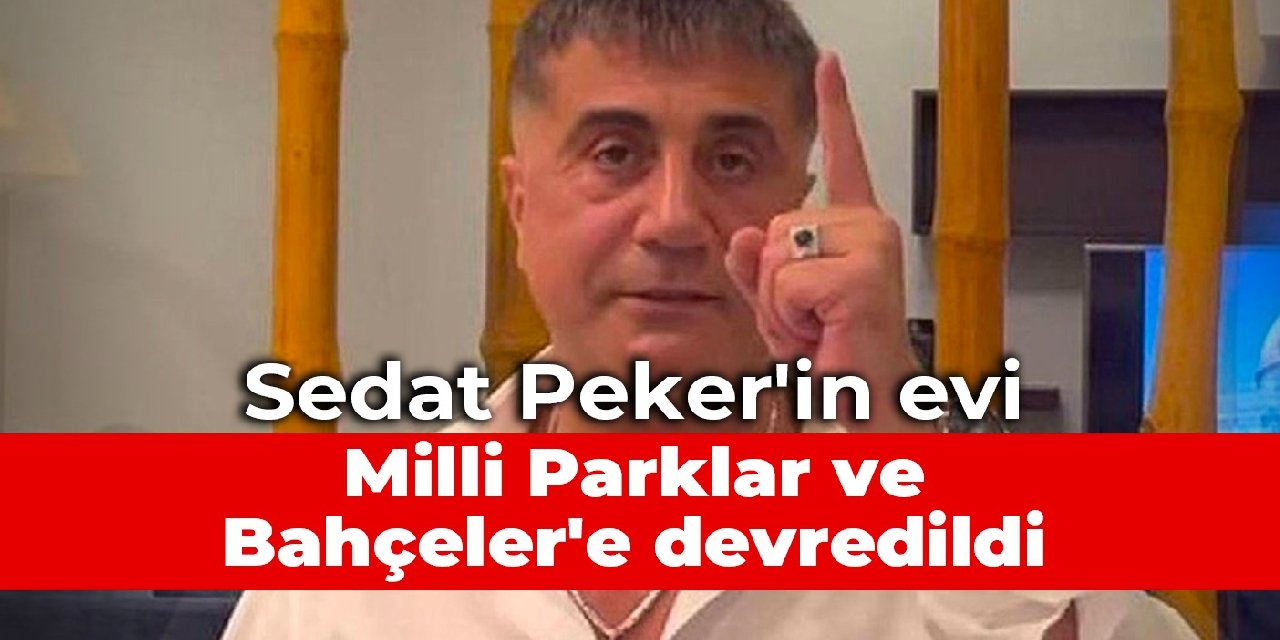 Sedat Peker'in evi Milli Parklar ve Bahçeler'e devredildi
