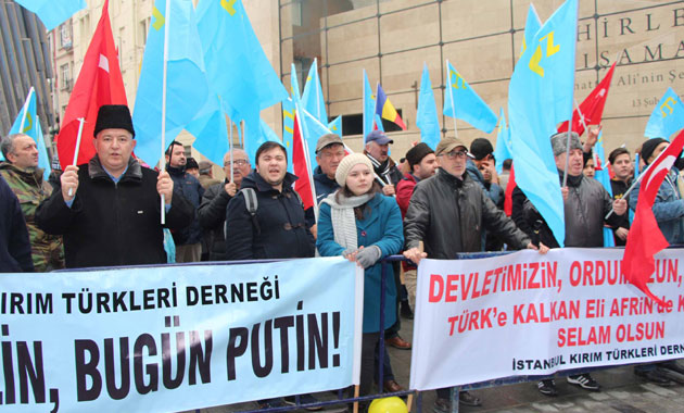 Rusya'nın İstanbul Başkonsolosluğu önünde protesto!