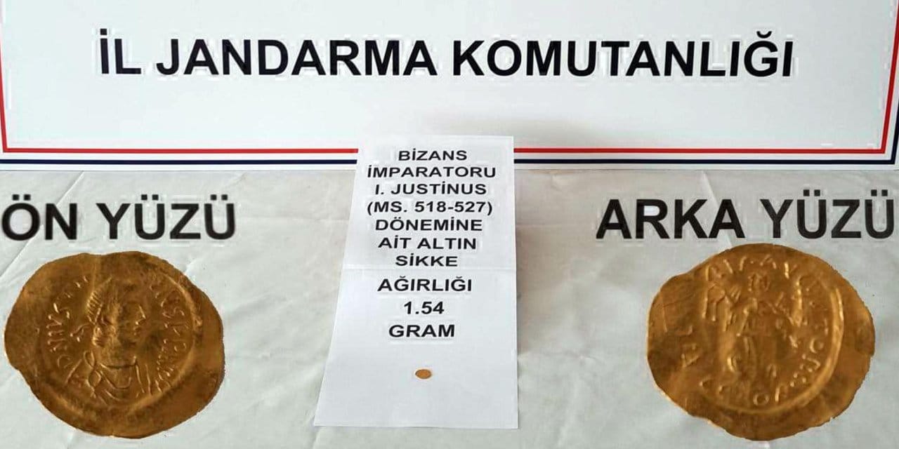 Bizans'tan kalma altın sikke ele geçirildi