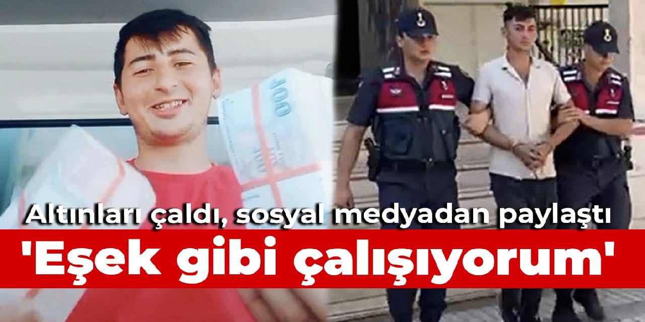 Altınları çaldı, sosyal medyadan paylaştı: Eşek gibi çalışıyorum