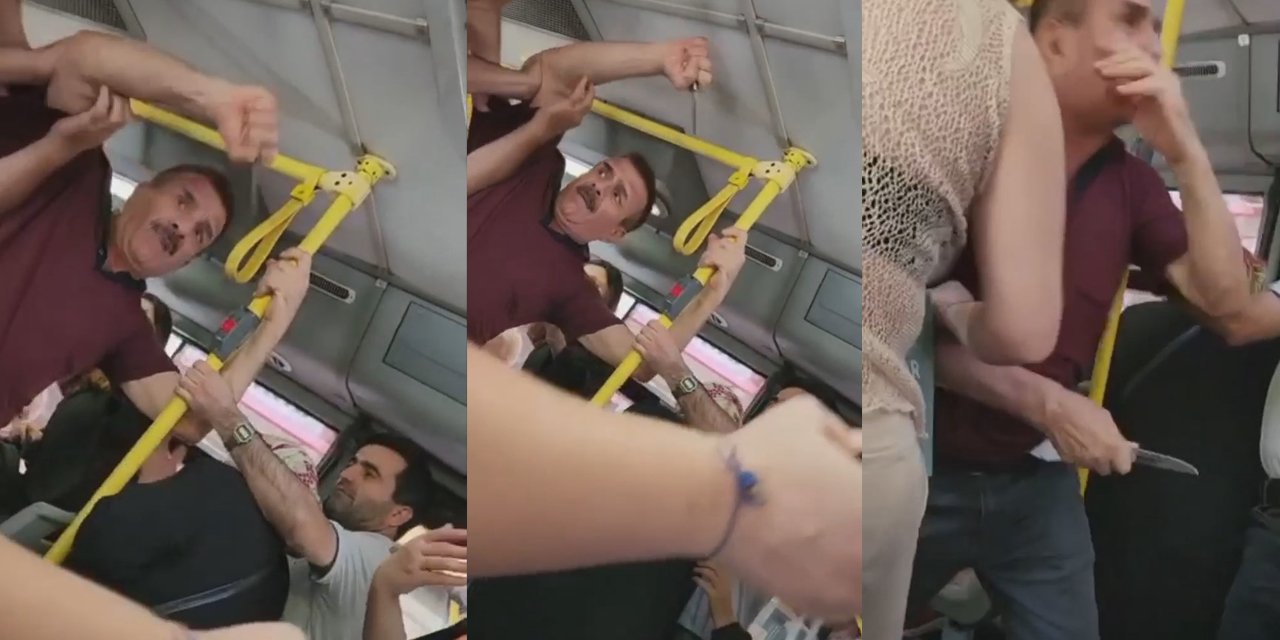 Otobüste 'ayağıma bastın' kavgası: Bıçakla saldırdı