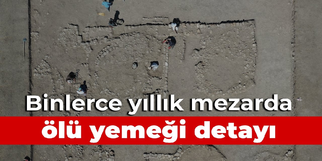 Binlerce yıllık mezarda ölü yemeği detayı