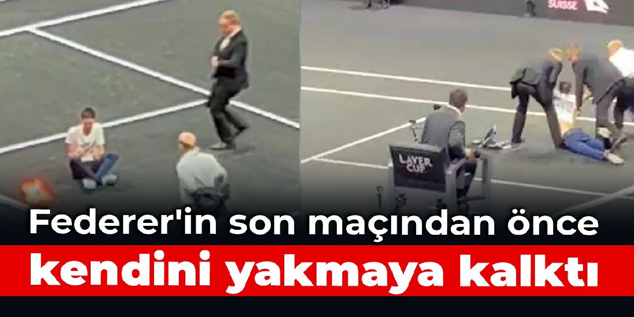 Federer'in son maçından önce kendini yakmaya kalktı