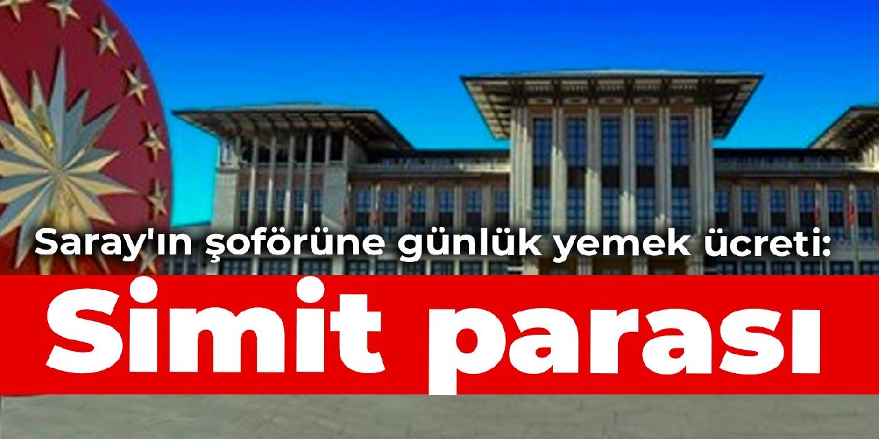 Saray'ın şoförüne günlük yemek ücreti: Simit parası