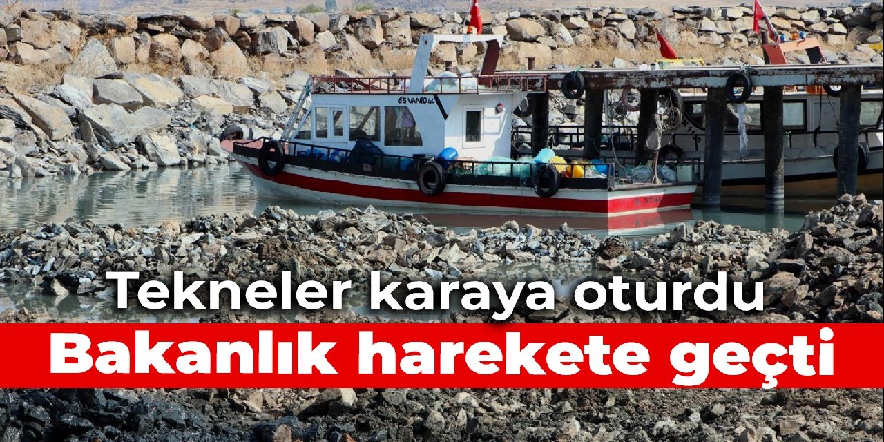 Van Gölü'nde su seviyesi azaldı, tekneler karaya oturdu, bakanlık harekete geçti