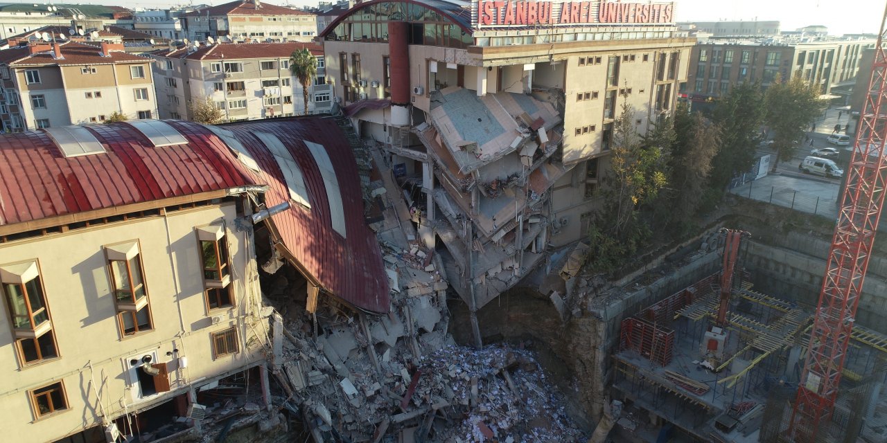 Çöken üniversitede büyük hasar: Drone ile görüntülendi