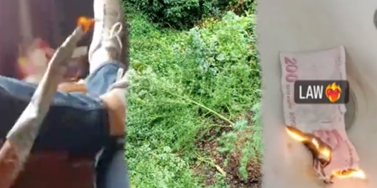 Türk lirasını yakma ve uyuşturucu görüntüleri paylaşan kişi tutuklandı