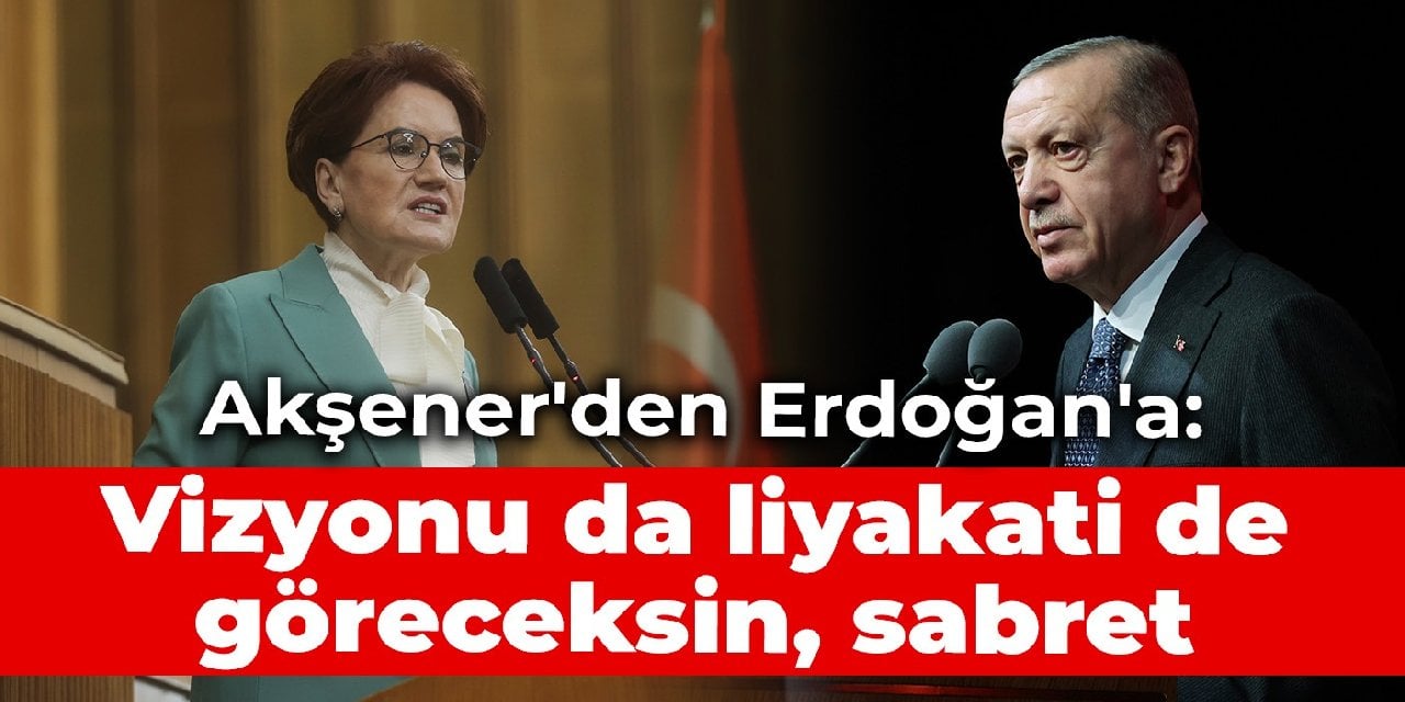 Akşener'den Erdoğan'a: Vizyonu da liyakati de göreceksin, sabret