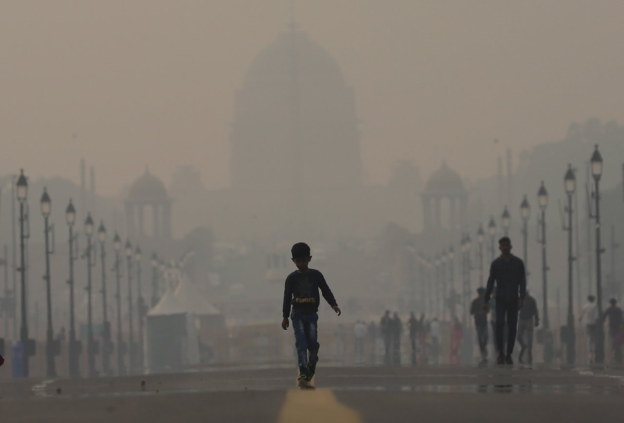 Yeni Delhi'de hava kirliliği: Şehir griye büründü