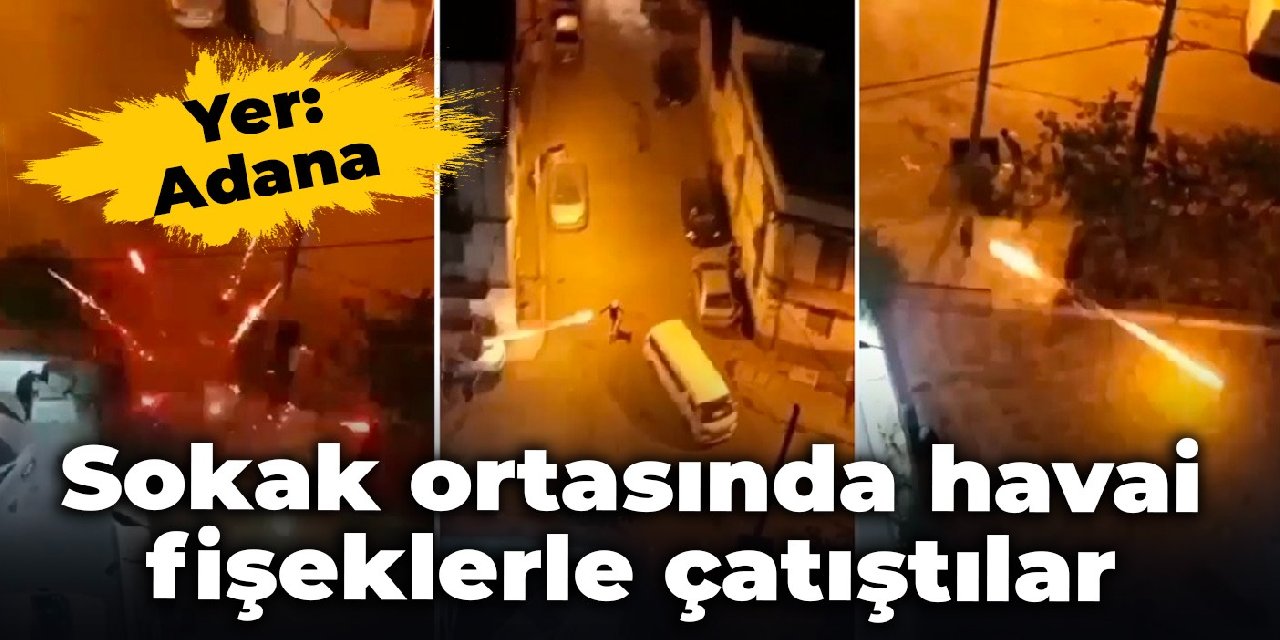 Sokak ortasında havai fişeklerle çatıştılar