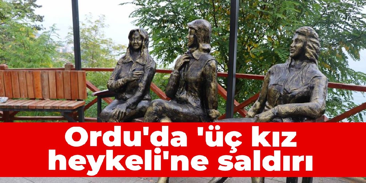 Ordu'da 'üç kız heykeli'ne saldırı