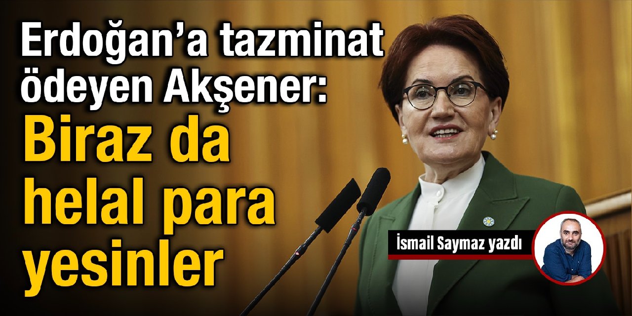 Erdoğan’a tazminat ödeyen Akşener: Biraz da helal para yesinler