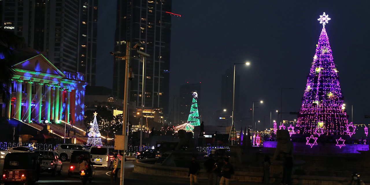 Sri Lanka'da Noel ışıkları