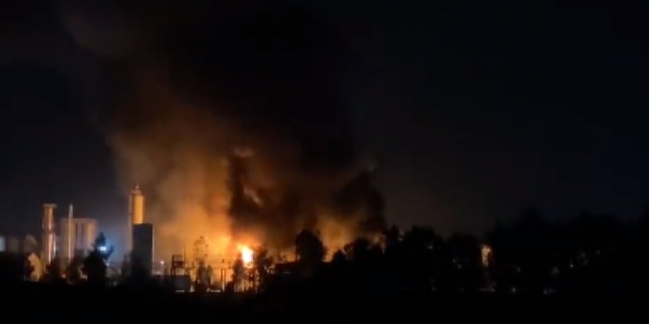 Erbil'deki petrol rafinerisinde yangın