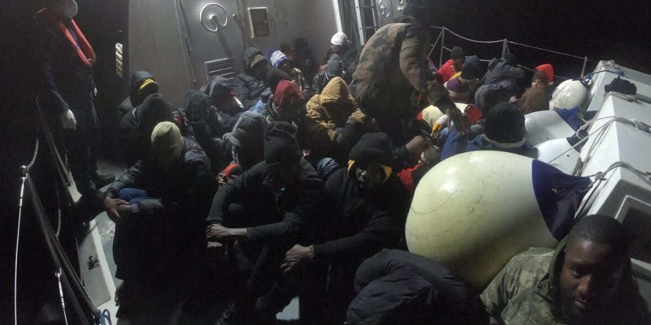 Geri itilen 45 kaçak göçmen kurtarıldı