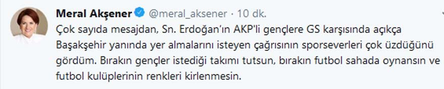 Meral Akşener'den Galatasaray maçı sonrası rekor beğeni alan tweet