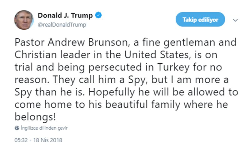 Trump'tan Türkiye açıklaması