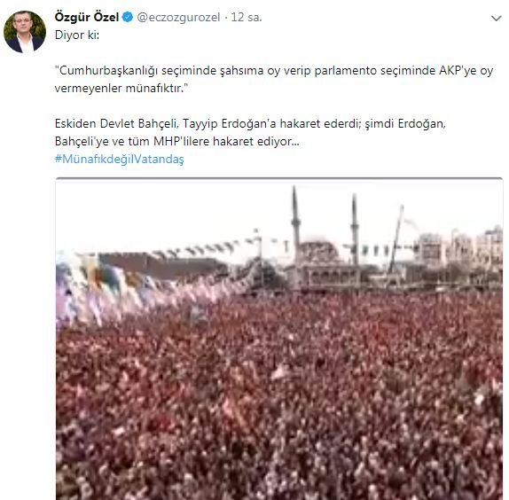 Özgür Özel: Erdoğan Bahçeli’ye ve tüm MHP’lilere hakaret ediyor