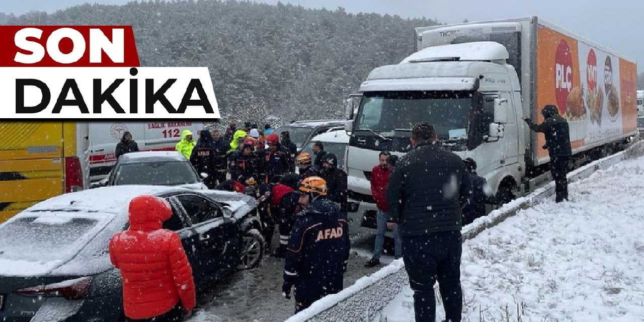 Kar yağışı Ankara-İstanbul yolunu ulaşıma kapattı!