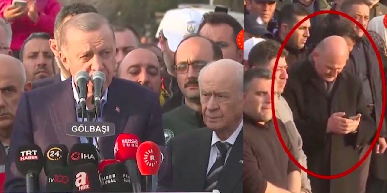 Erdoğan kürsüdeyken Soylu'nun mesafesi dikkat çekti