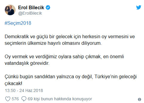 TÜSİAD Başkanı Bilecik’ten seçim açıklaması