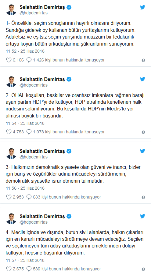 Selahattin Demirtaş’tan ilk açıklama